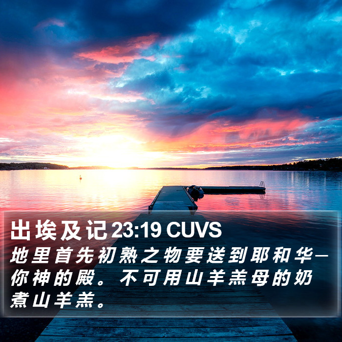 出 埃 及 记 23:19 CUVS Bible Study