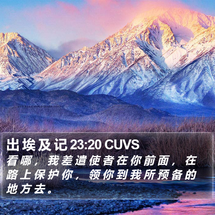 出 埃 及 记 23:20 CUVS Bible Study