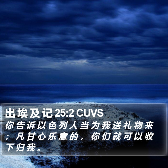 出 埃 及 记 25:2 CUVS Bible Study