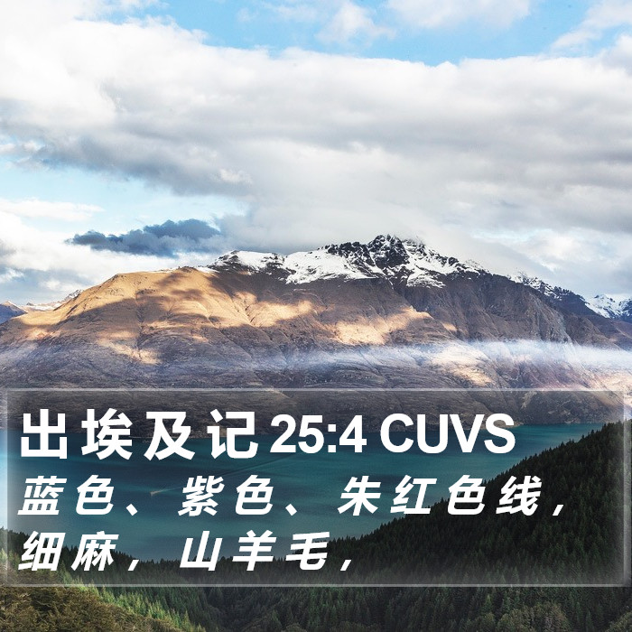 出 埃 及 记 25:4 CUVS Bible Study