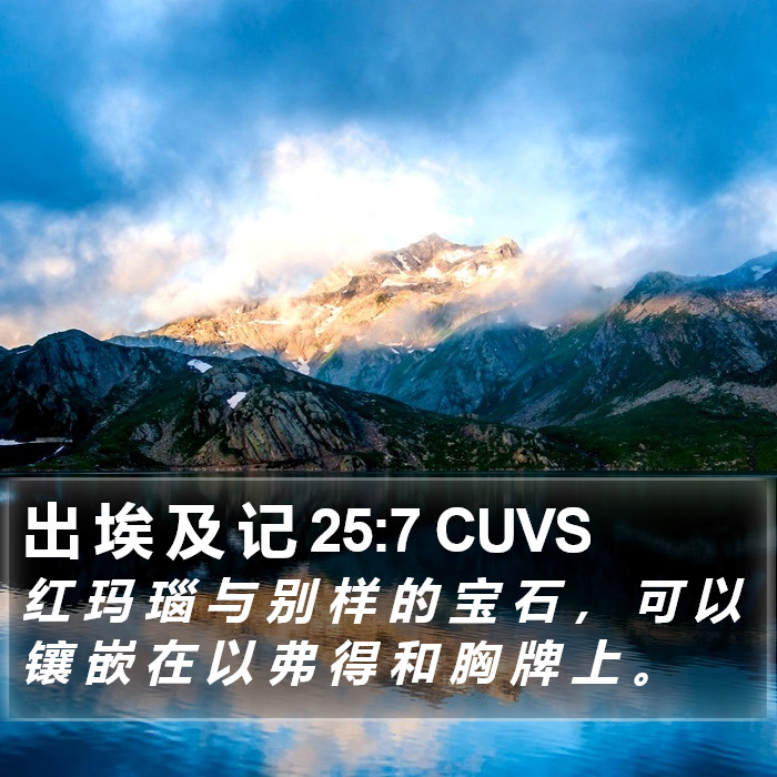 出 埃 及 记 25:7 CUVS Bible Study