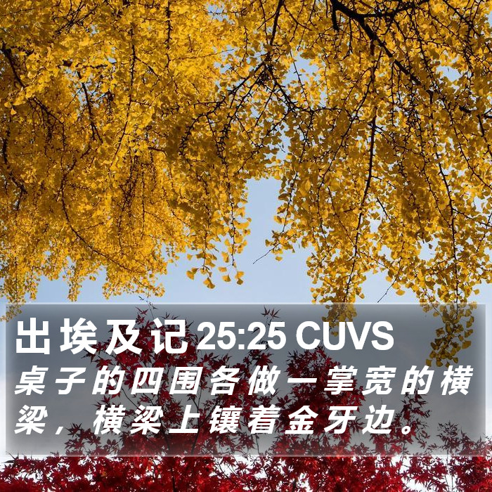 出 埃 及 记 25:25 CUVS Bible Study