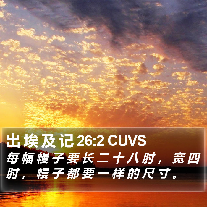 出 埃 及 记 26:2 CUVS Bible Study