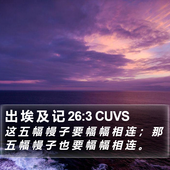 出 埃 及 记 26:3 CUVS Bible Study