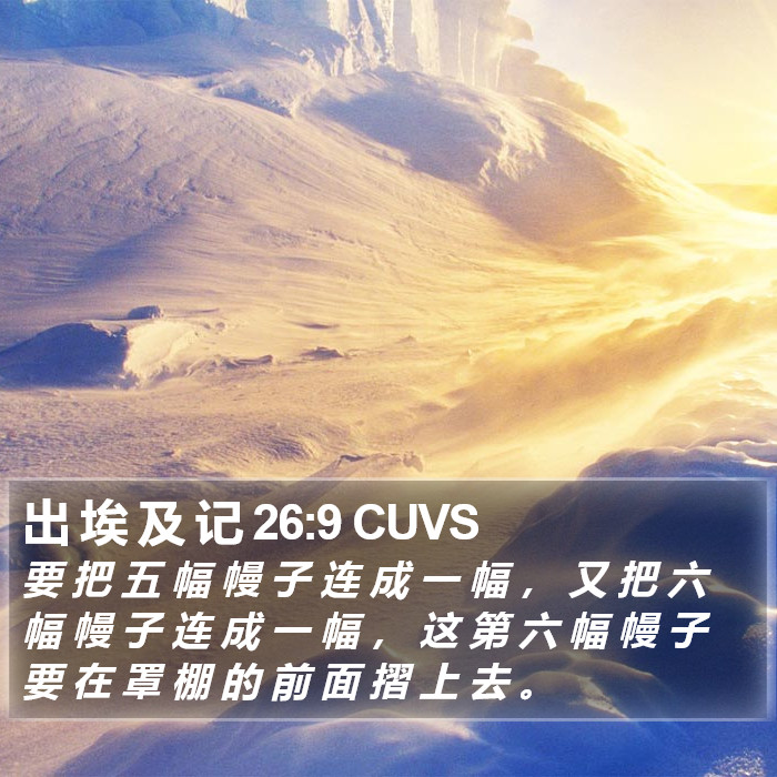 出 埃 及 记 26:9 CUVS Bible Study