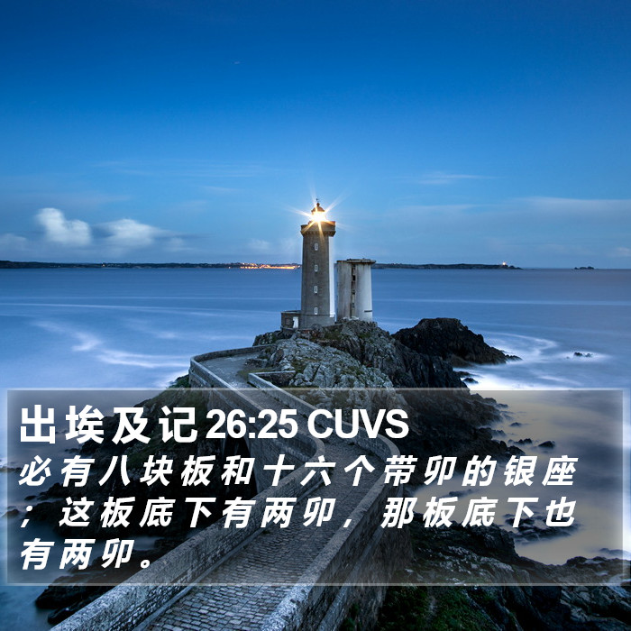 出 埃 及 记 26:25 CUVS Bible Study