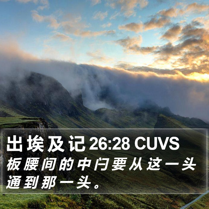 出 埃 及 记 26:28 CUVS Bible Study