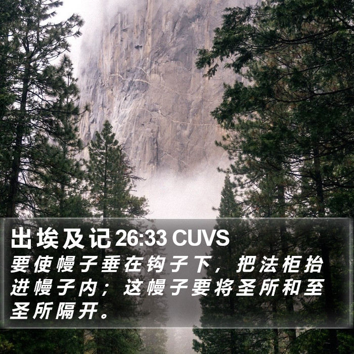 出 埃 及 记 26:33 CUVS Bible Study