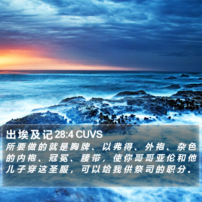 出 埃 及 记 28:4 CUVS Bible Study