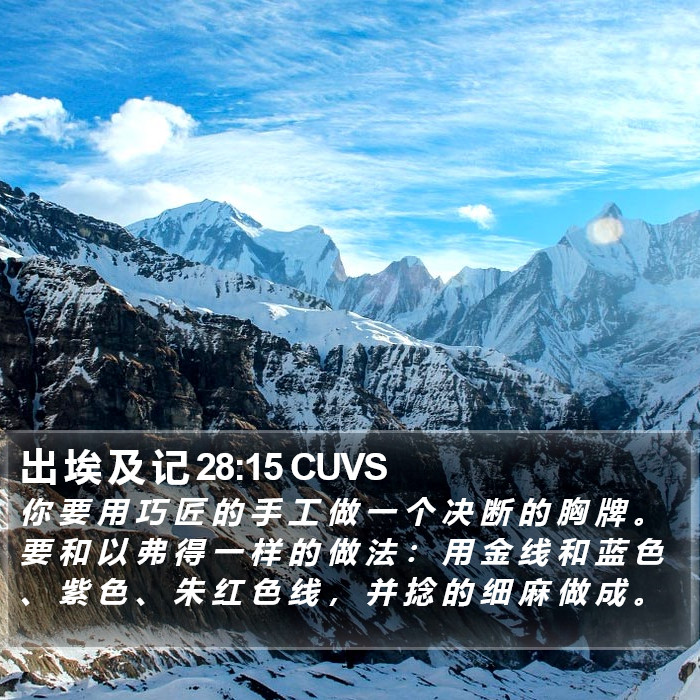 出 埃 及 记 28:15 CUVS Bible Study