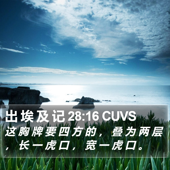 出 埃 及 记 28:16 CUVS Bible Study