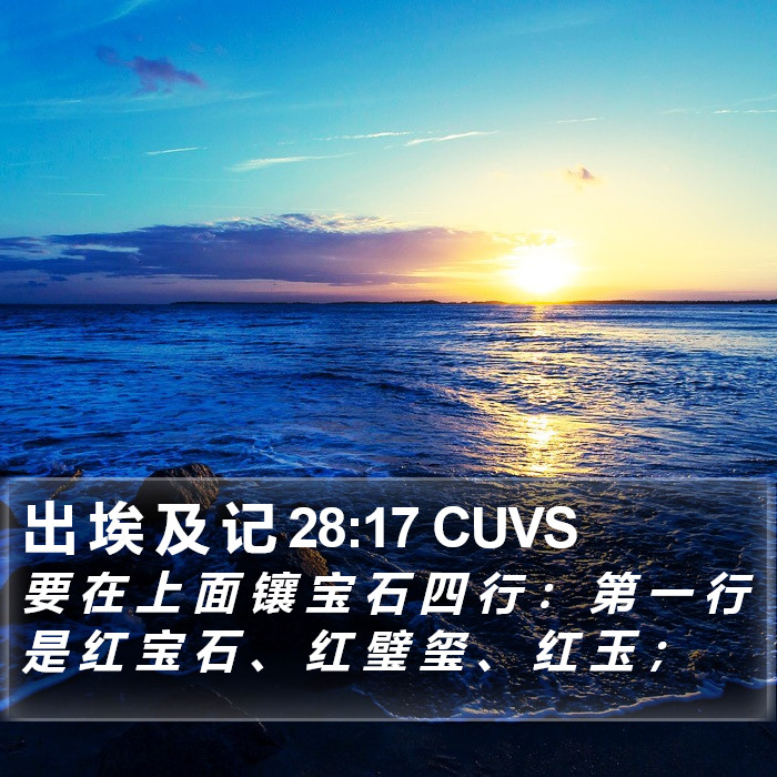 出 埃 及 记 28:17 CUVS Bible Study