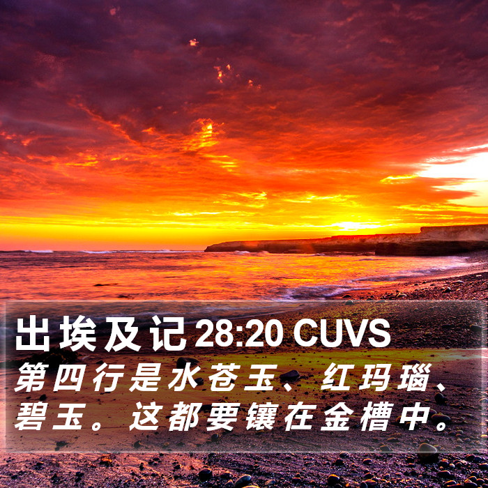 出 埃 及 记 28:20 CUVS Bible Study