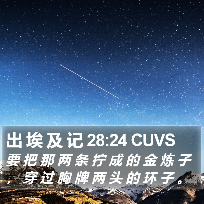 出 埃 及 记 28:24 CUVS Bible Study