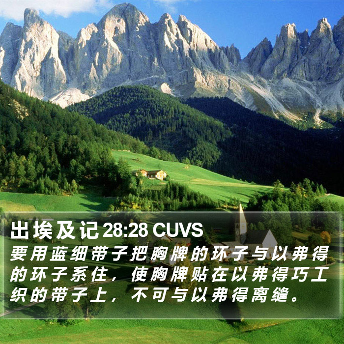 出 埃 及 记 28:28 CUVS Bible Study