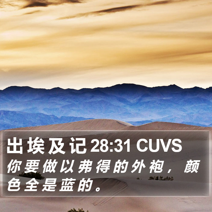 出 埃 及 记 28:31 CUVS Bible Study