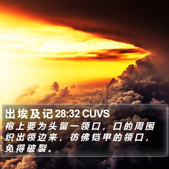 出 埃 及 记 28:32 CUVS Bible Study