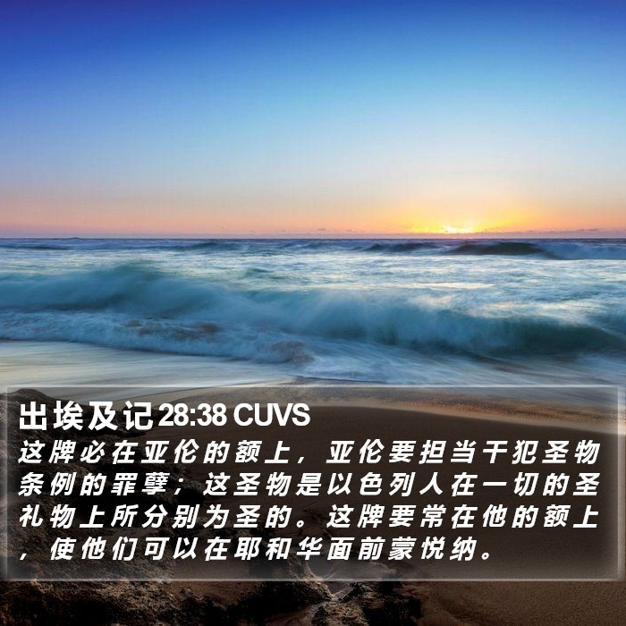 出 埃 及 记 28:38 CUVS Bible Study