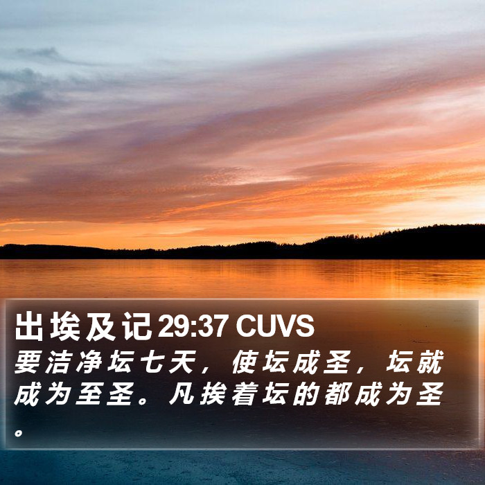出 埃 及 记 29:37 CUVS Bible Study