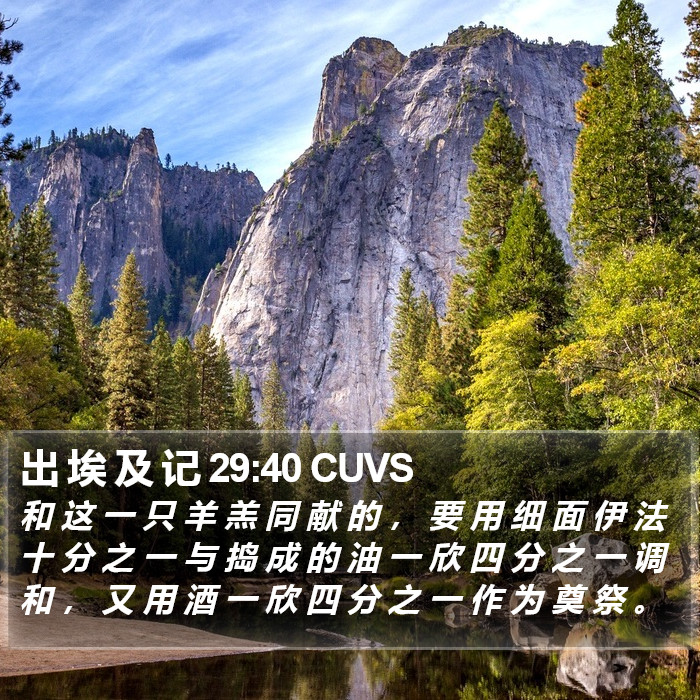 出 埃 及 记 29:40 CUVS Bible Study