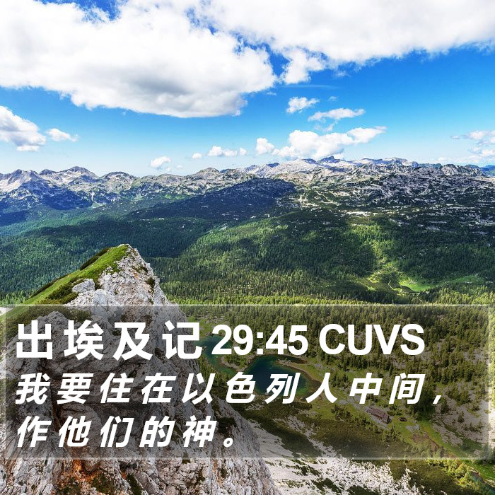 出 埃 及 记 29:45 CUVS Bible Study