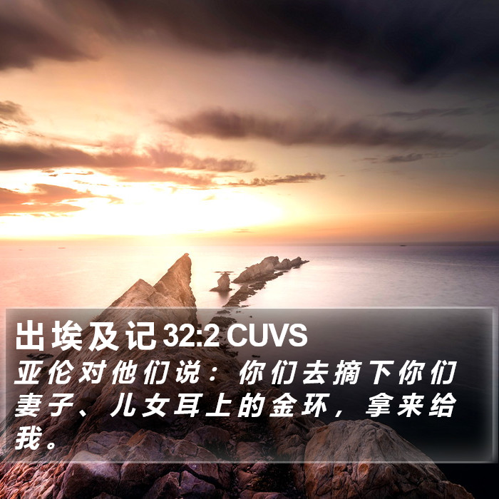 出 埃 及 记 32:2 CUVS Bible Study