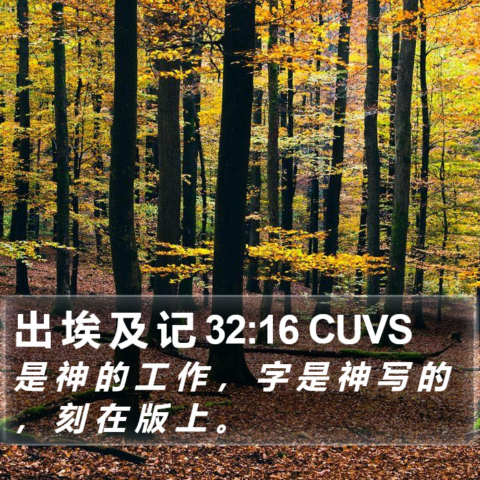 出 埃 及 记 32:16 CUVS Bible Study