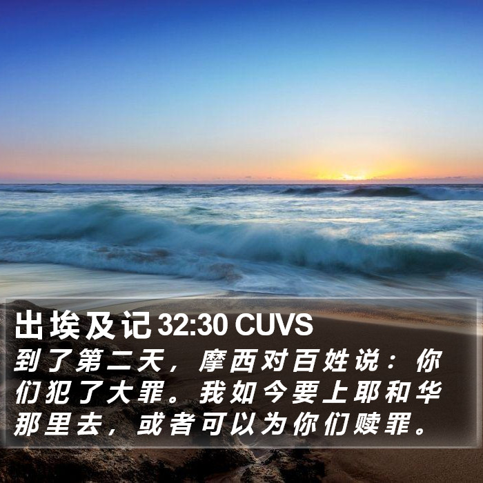 出 埃 及 记 32:30 CUVS Bible Study