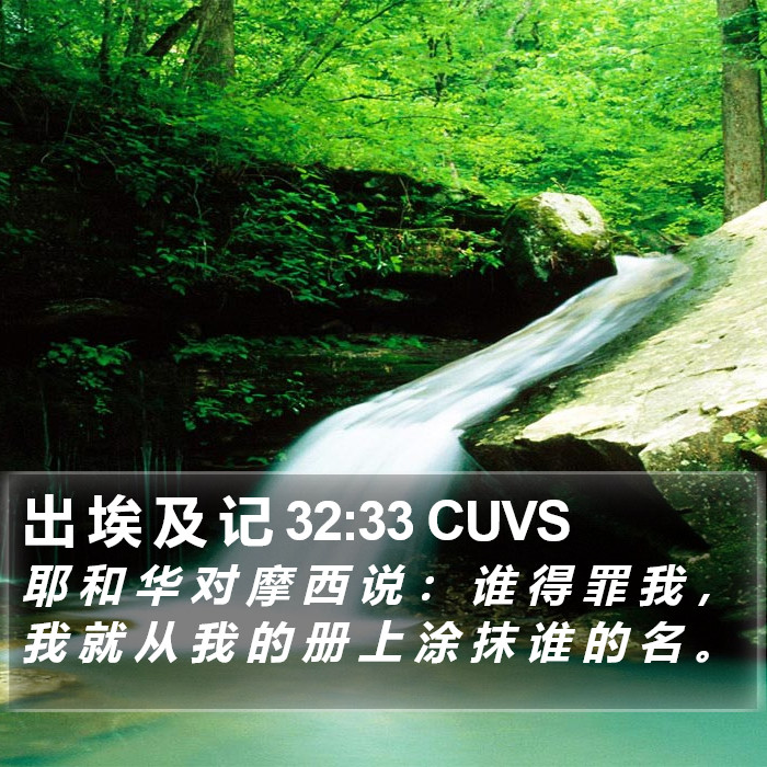 出 埃 及 记 32:33 CUVS Bible Study