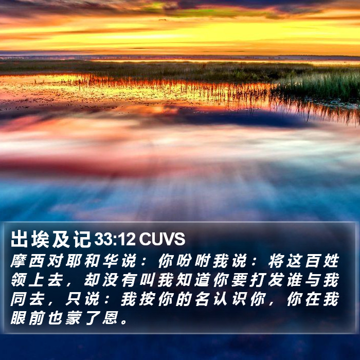 出 埃 及 记 33:12 CUVS Bible Study