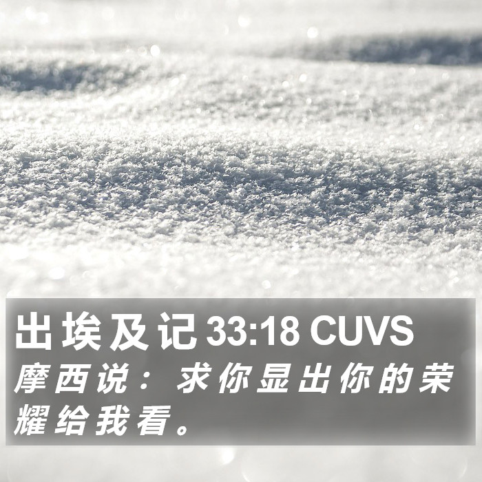 出 埃 及 记 33:18 CUVS Bible Study