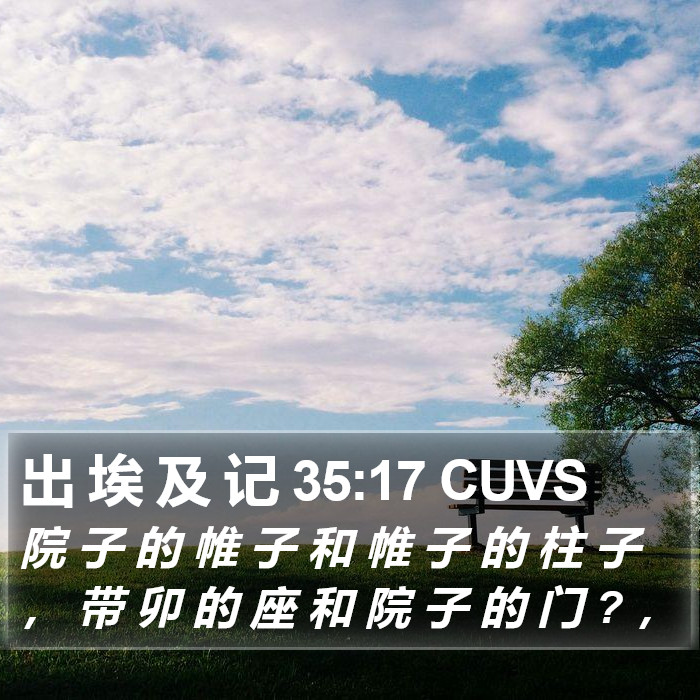 出 埃 及 记 35:17 CUVS Bible Study
