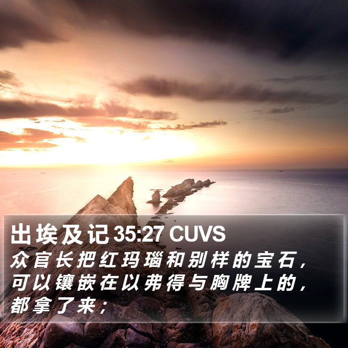 出 埃 及 记 35:27 CUVS Bible Study