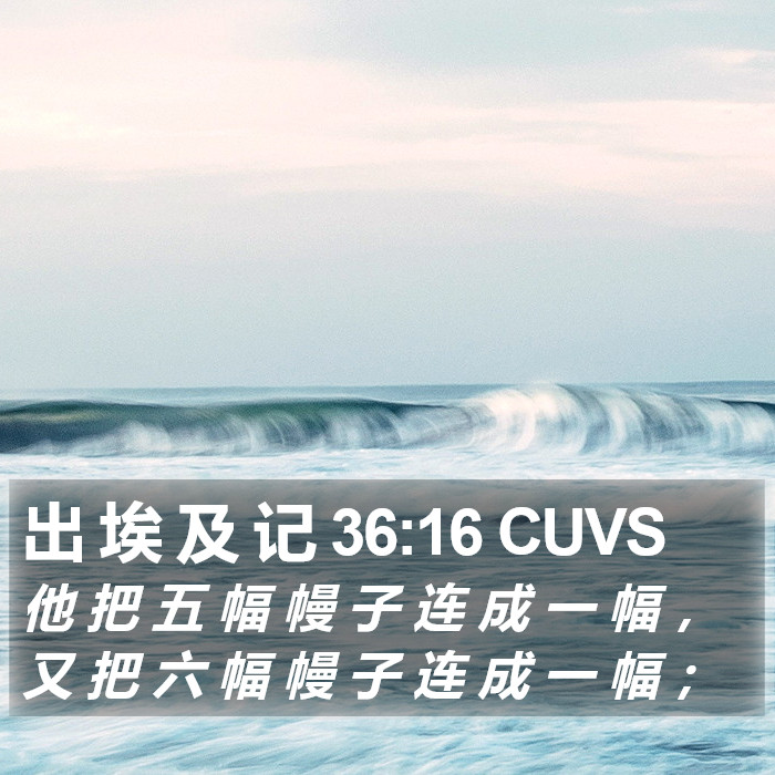 出 埃 及 记 36:16 CUVS Bible Study