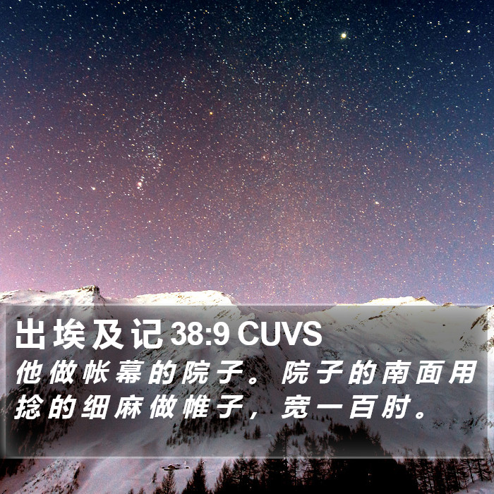 出 埃 及 记 38:9 CUVS Bible Study