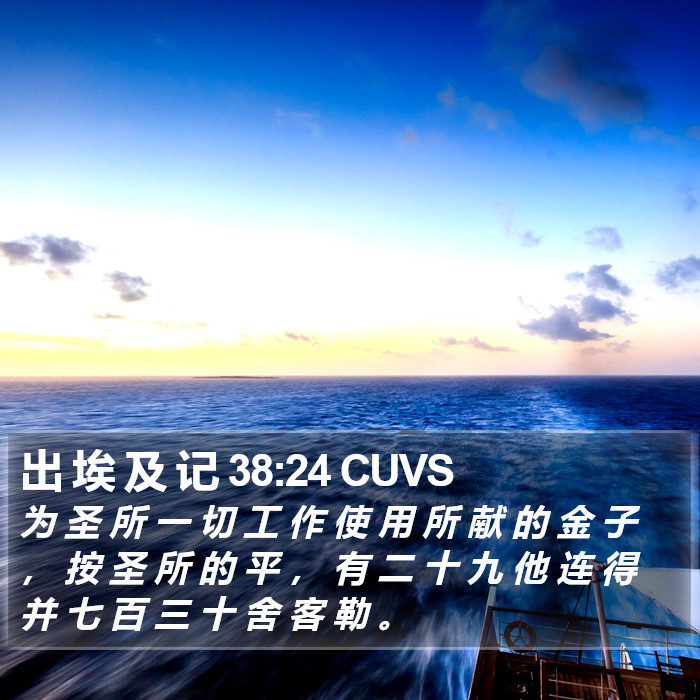 出 埃 及 记 38:24 CUVS Bible Study