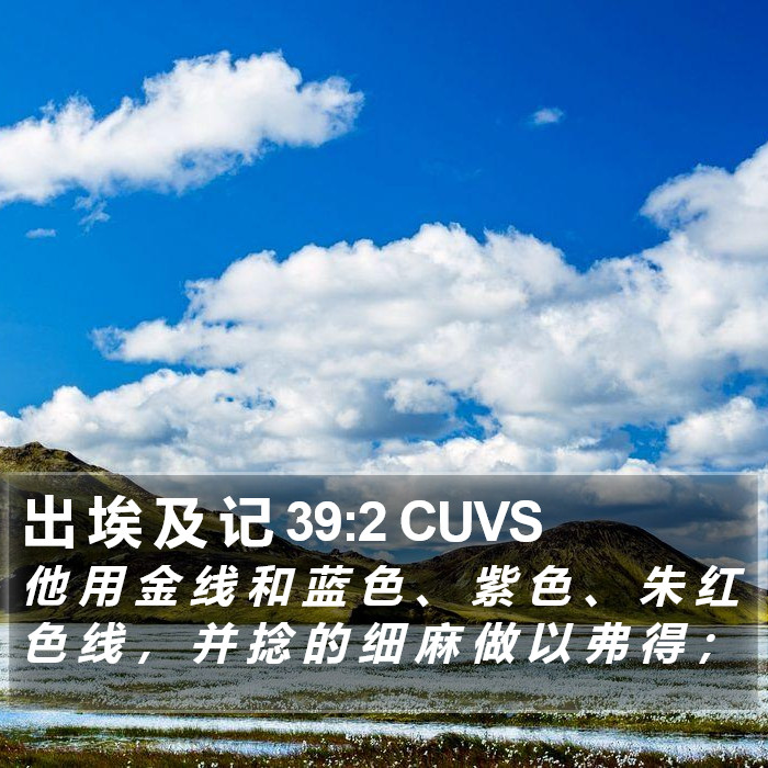出 埃 及 记 39:2 CUVS Bible Study