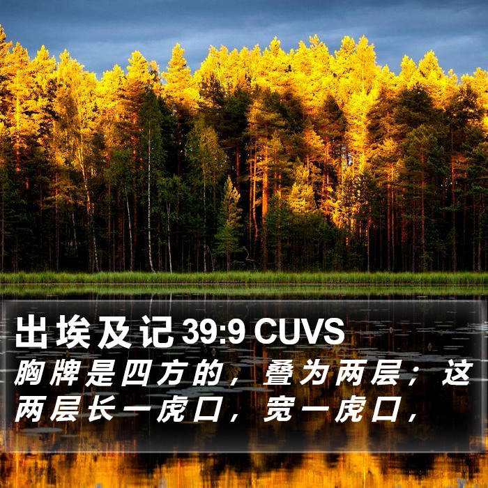 出 埃 及 记 39:9 CUVS Bible Study