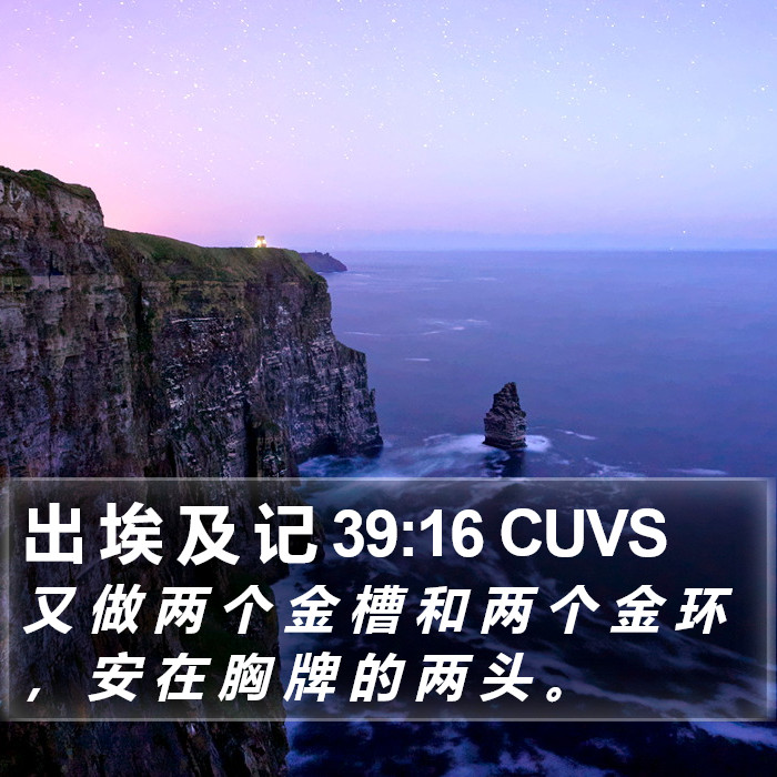 出 埃 及 记 39:16 CUVS Bible Study