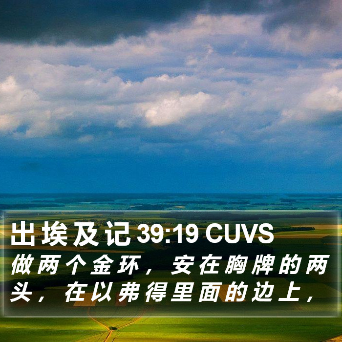 出 埃 及 记 39:19 CUVS Bible Study