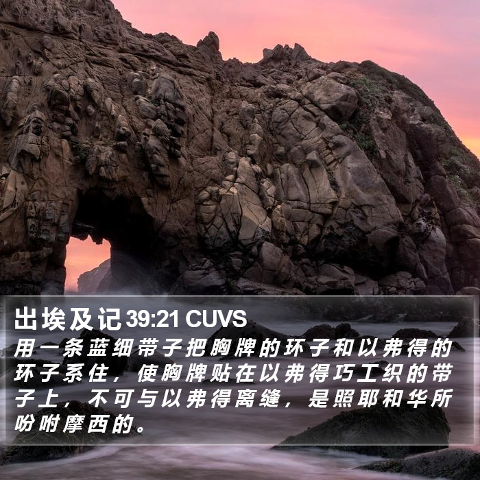 出 埃 及 记 39:21 CUVS Bible Study