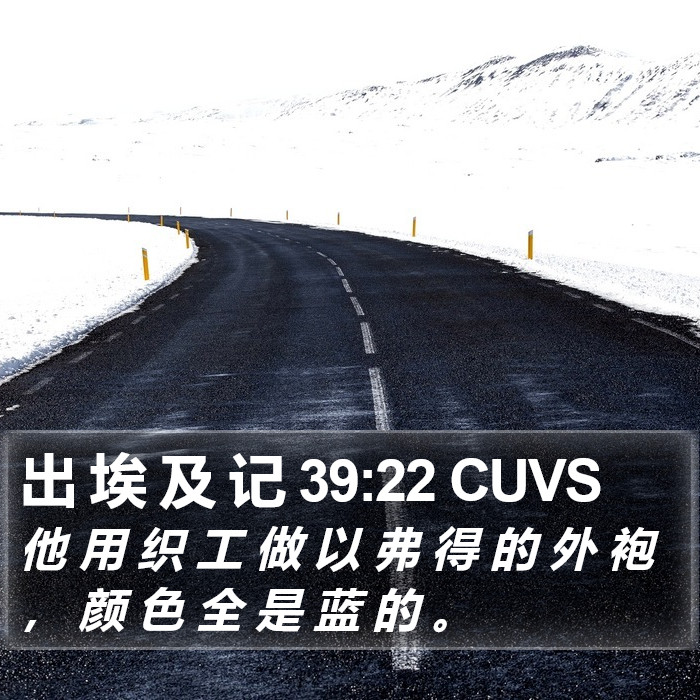出 埃 及 记 39:22 CUVS Bible Study