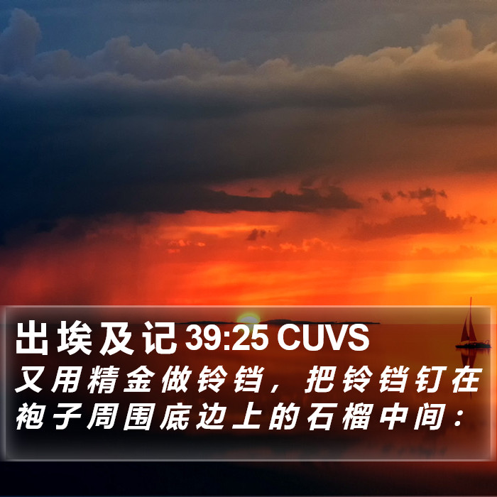 出 埃 及 记 39:25 CUVS Bible Study