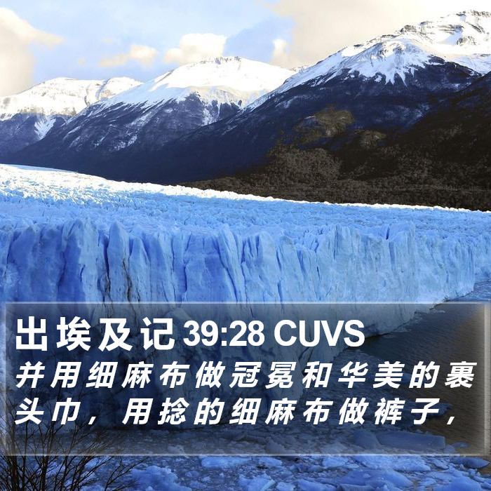 出 埃 及 记 39:28 CUVS Bible Study
