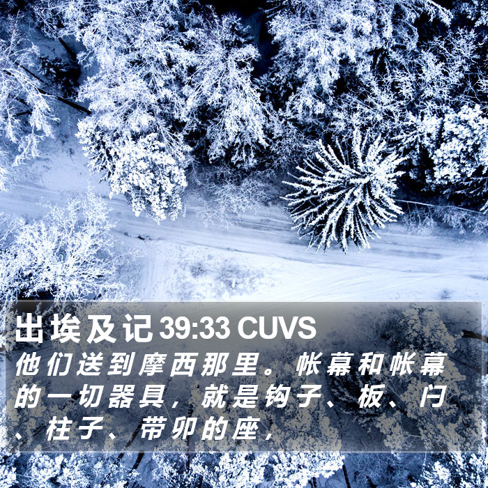 出 埃 及 记 39:33 CUVS Bible Study