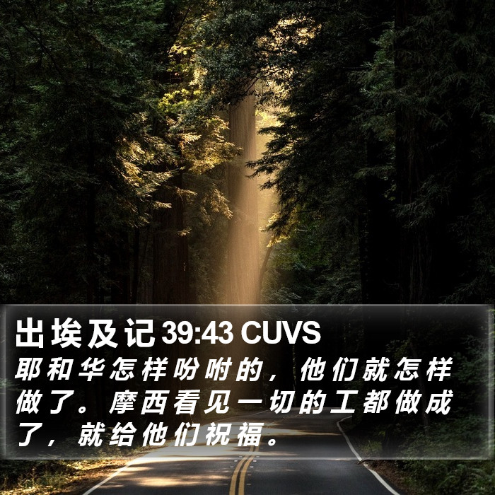 出 埃 及 记 39:43 CUVS Bible Study