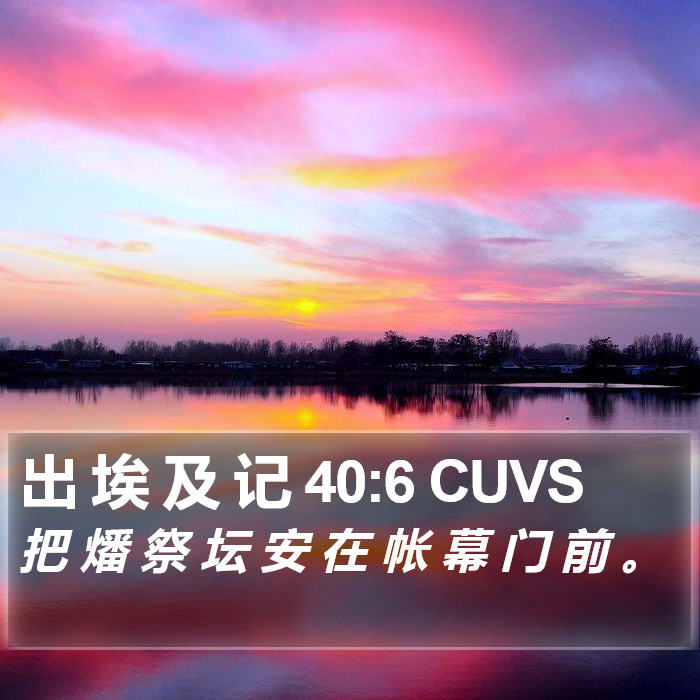 出 埃 及 记 40:6 CUVS Bible Study