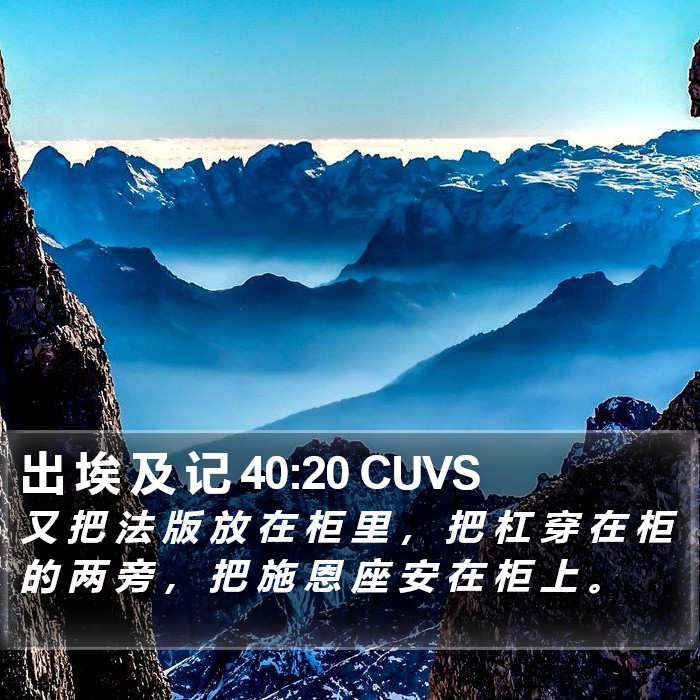 出 埃 及 记 40:20 CUVS Bible Study