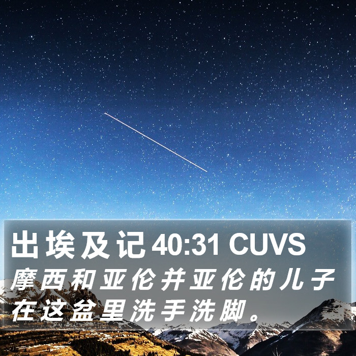出 埃 及 记 40:31 CUVS Bible Study