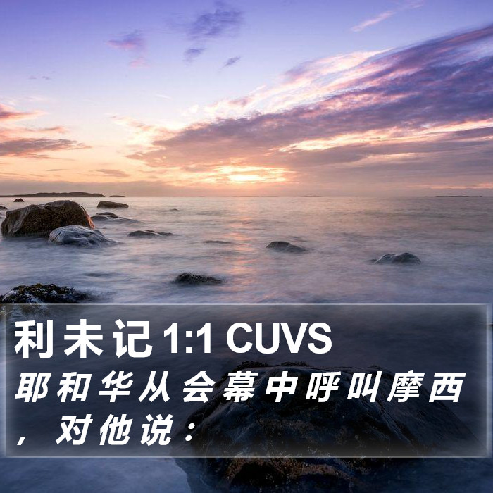 利 未 记 1:1 CUVS Bible Study